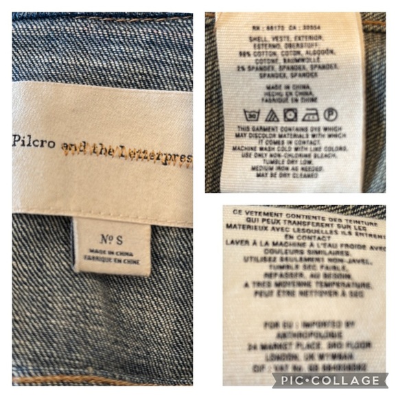Anthropologie Pilcro and the Letterpress Distressed Classic Denim Jacket Size S - Picture 9 of 15